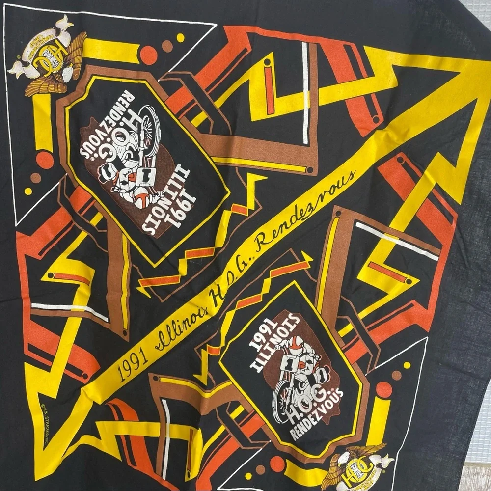 VINTAGE 1991 Motorcycle / Motocross BANDANA SCARF